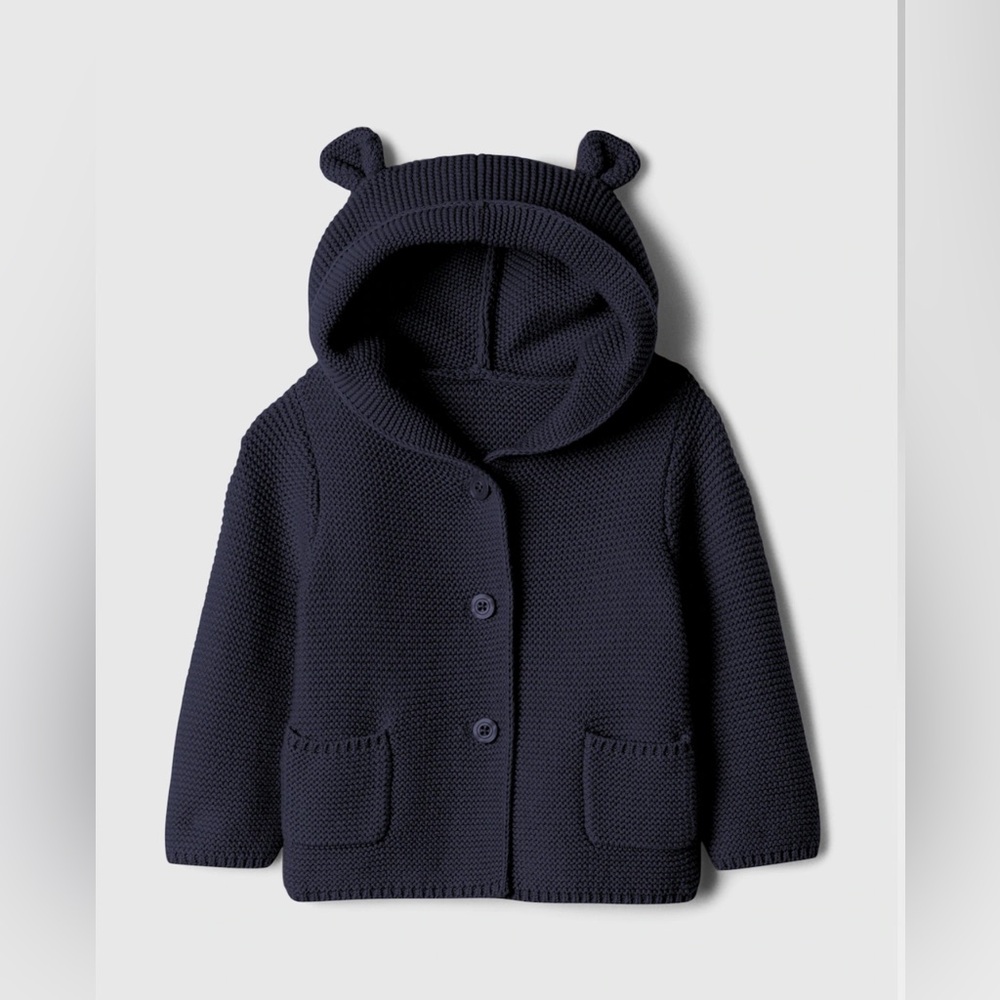 GAP BABY BEAR GARTEN CARDIGAN with pockets and buttons 3-6M in Navy 🐻